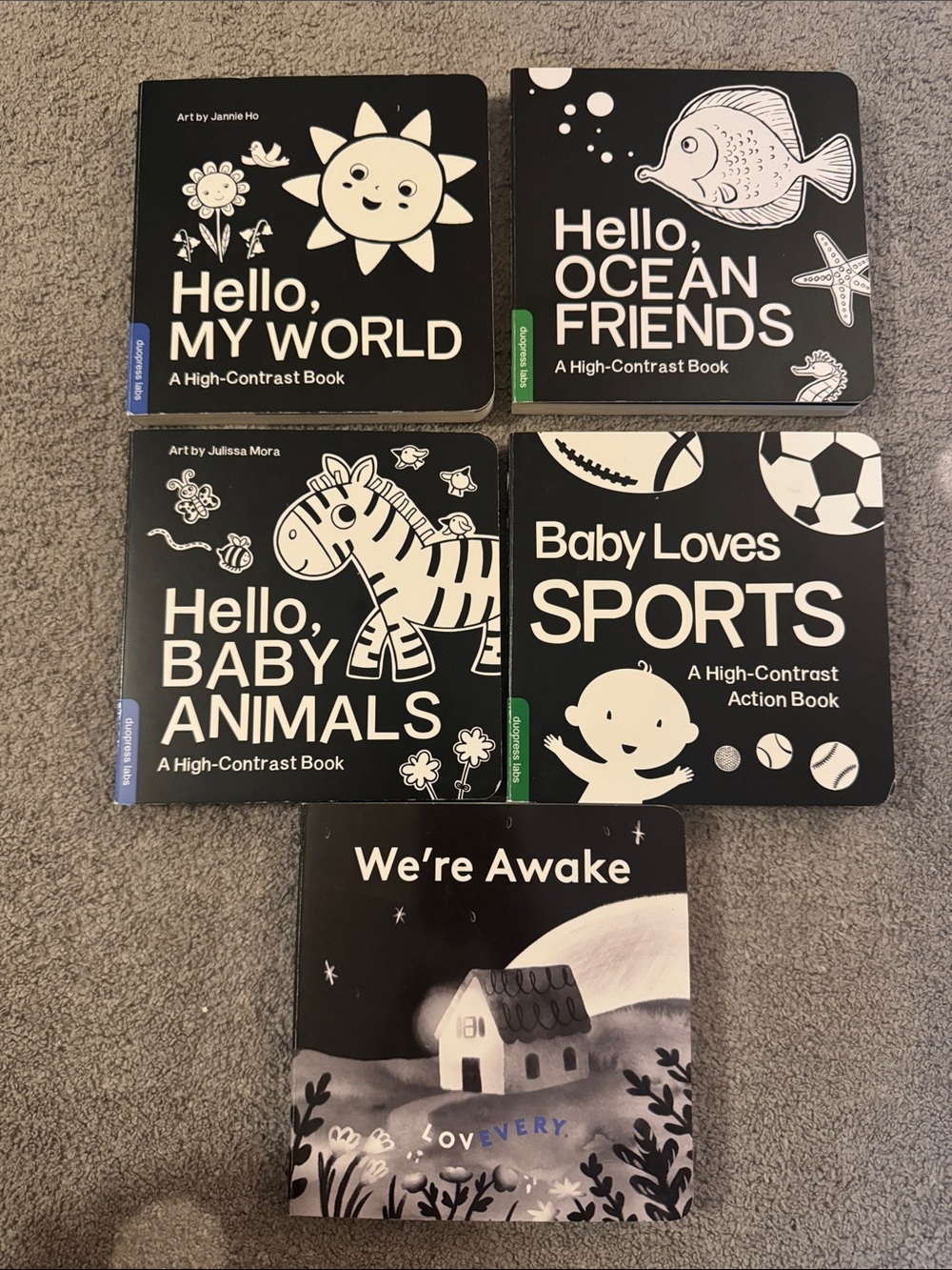 Black & White High-Contrast Baby Board Book Set - Hello Series